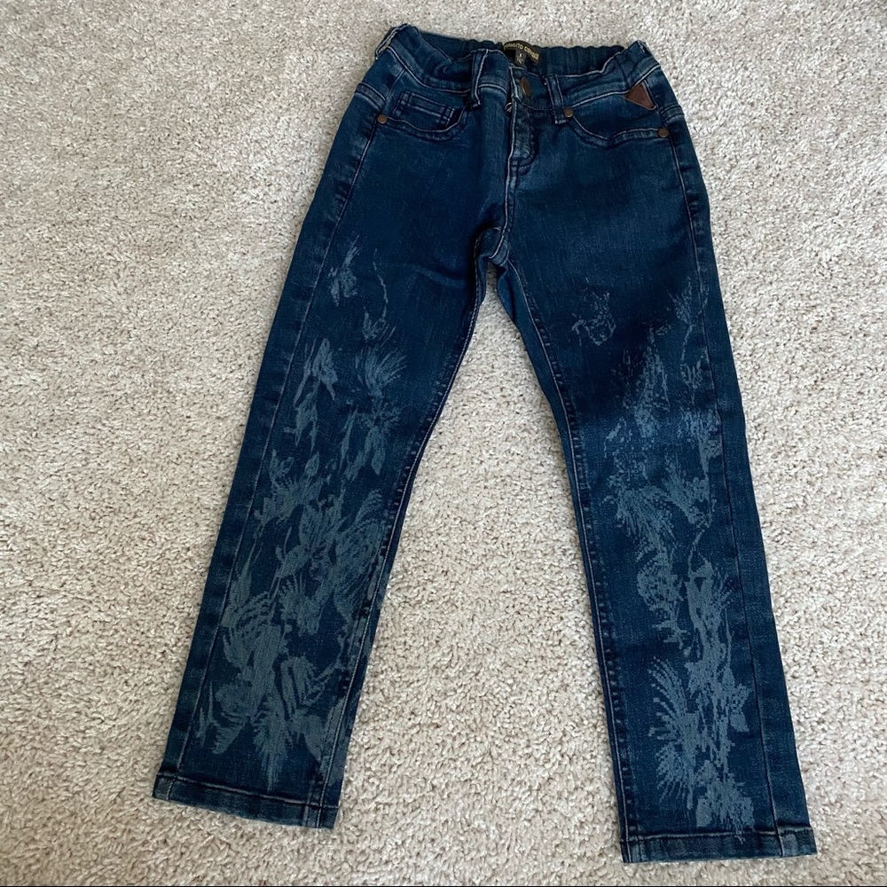 ROBERTO CAVALLI dark denim jeans with acid wash design